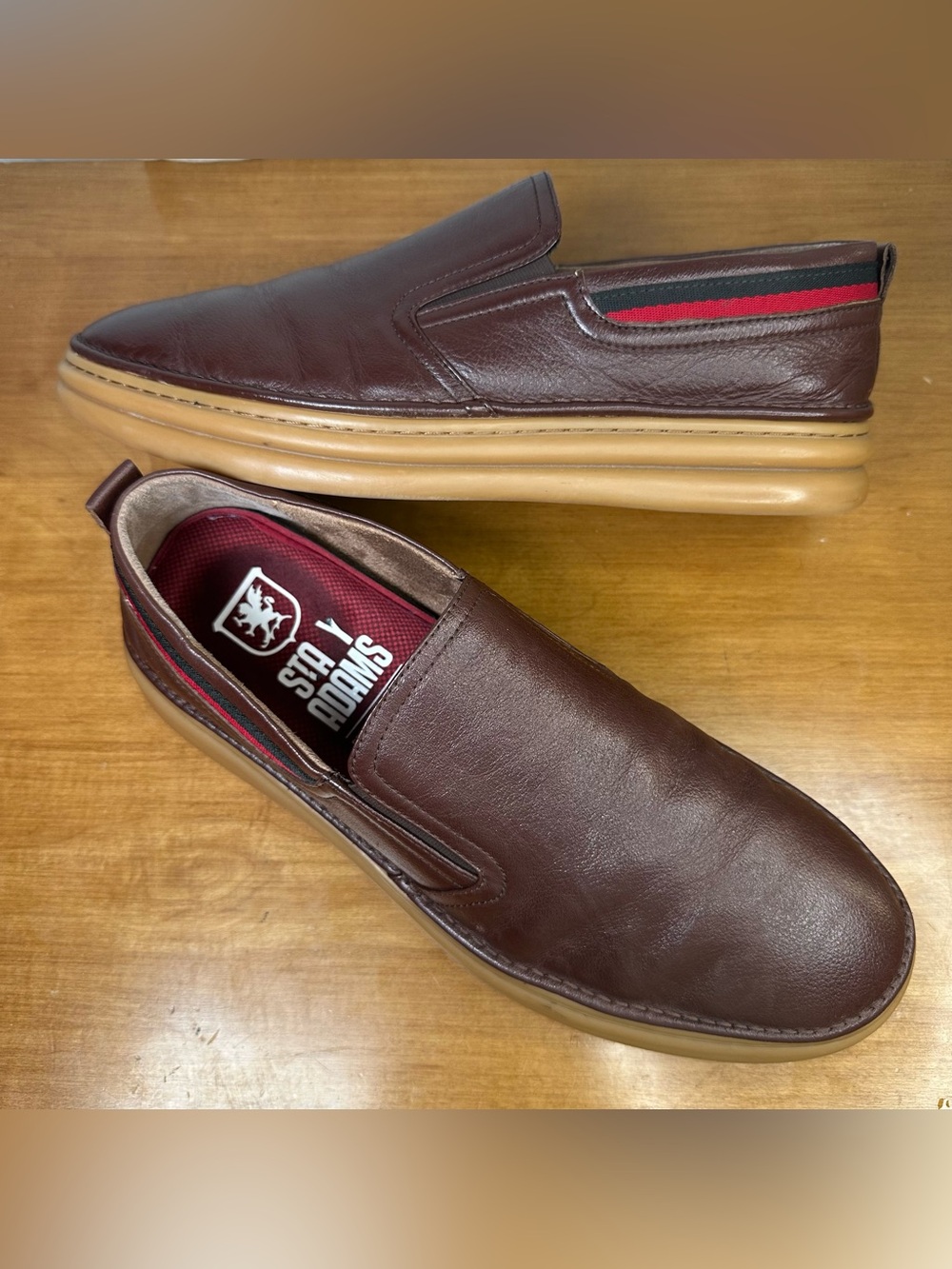 Stacy Adams Delmar Slip-On Sneakers Brown Leather Men’s 9.5